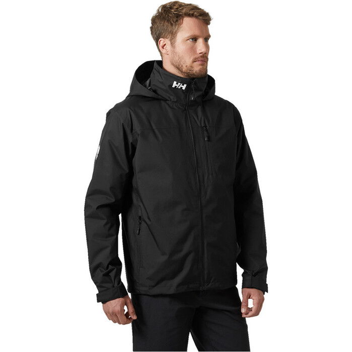 2024 Helly Hansen Hombres Crew Chaqueta Nutica De Capa Intermedia Con Capucha 2.0 34442 - Black